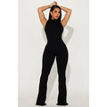 Amber Snatched Flare Jumpsuit - Black