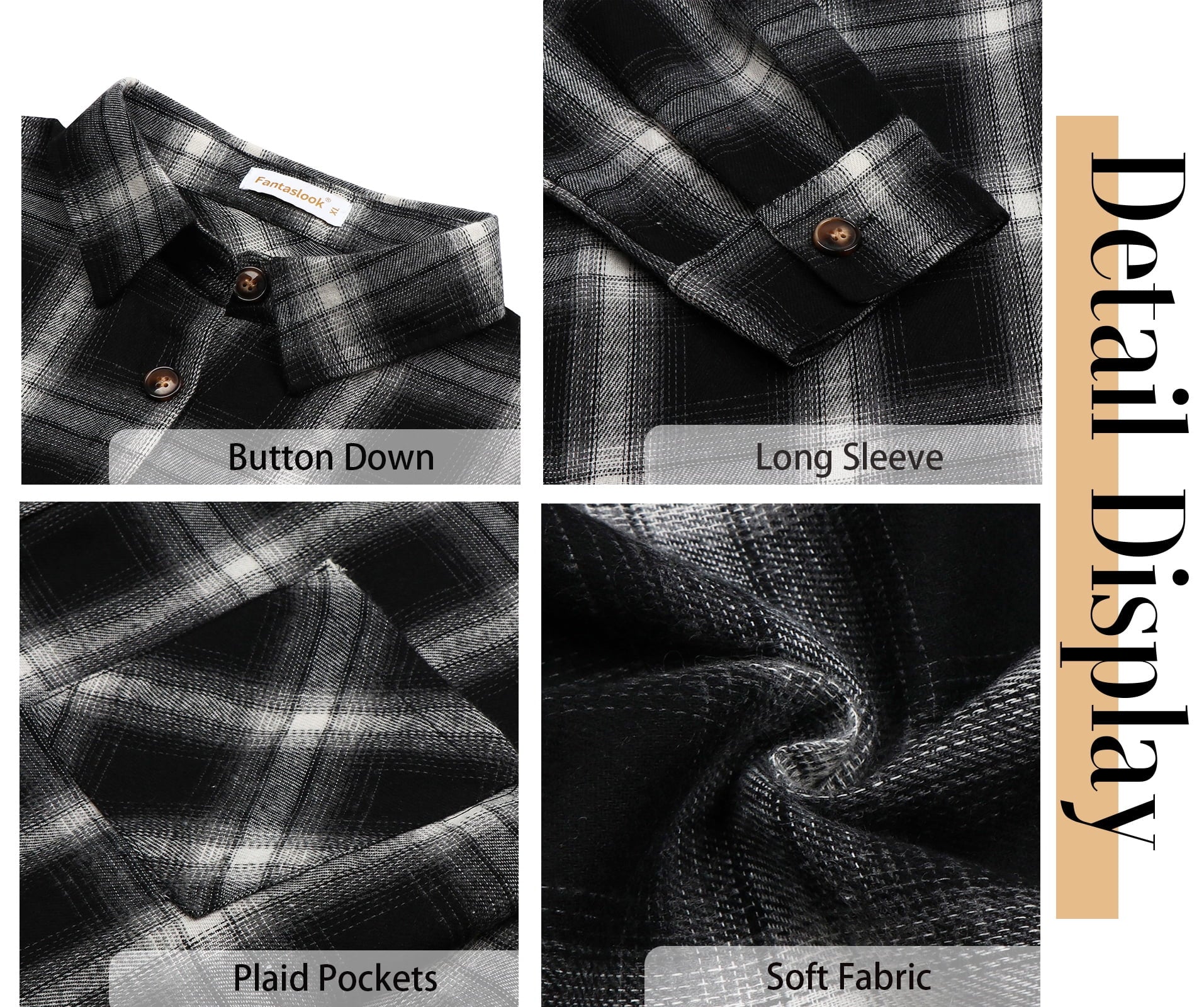 plus Size Flannel Plaid Shirts for Women Long Sleeve Button down Shirts Casual Loose Blouses Tops