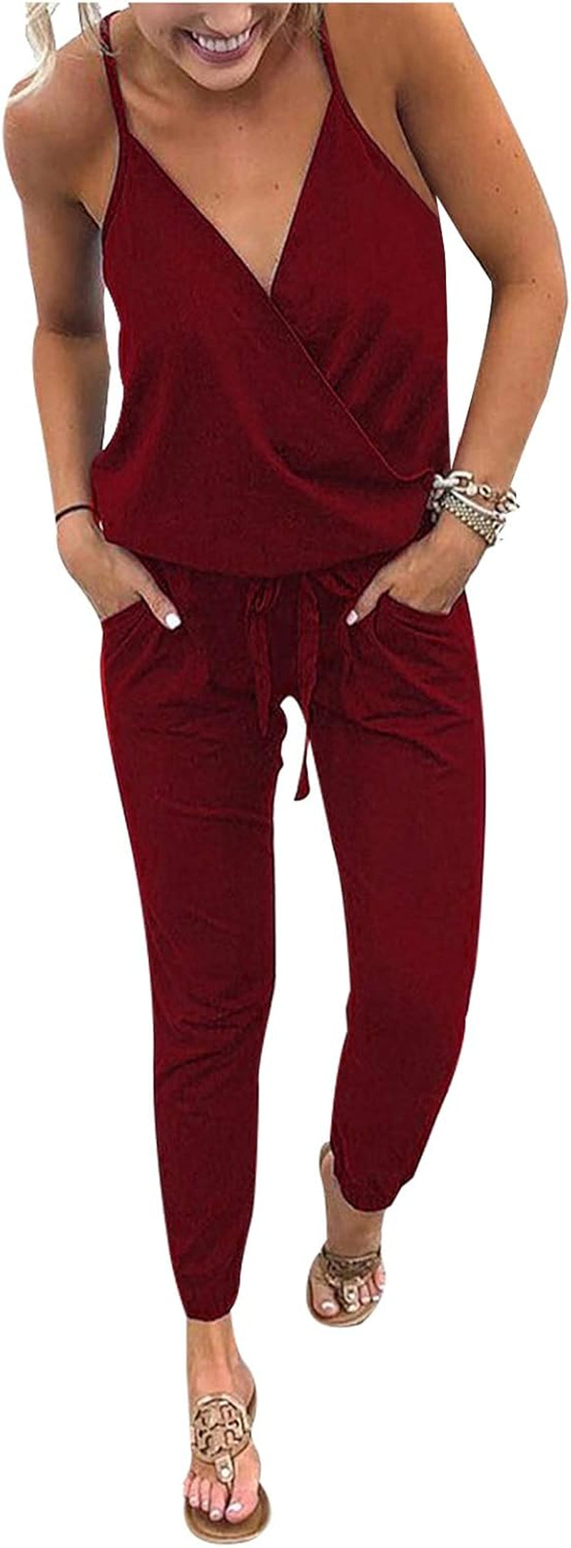 Womens Rompers Summer Jumpsuits Sleeveless Overalls Casual Playsuit Rompers Lounge Romper One Piece Outfits for Women