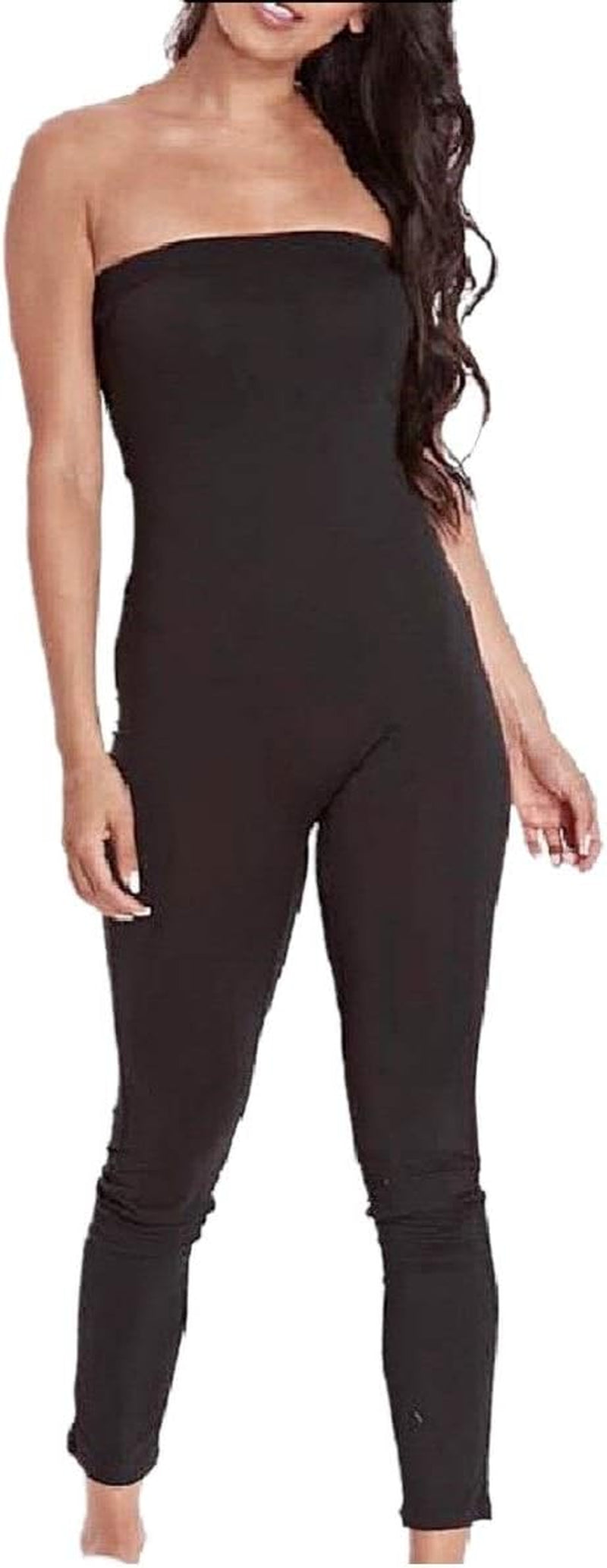 Women'S Tube Top Jumpsuits for Women One Piece Bodycon Short Pants Catsuit Romper
