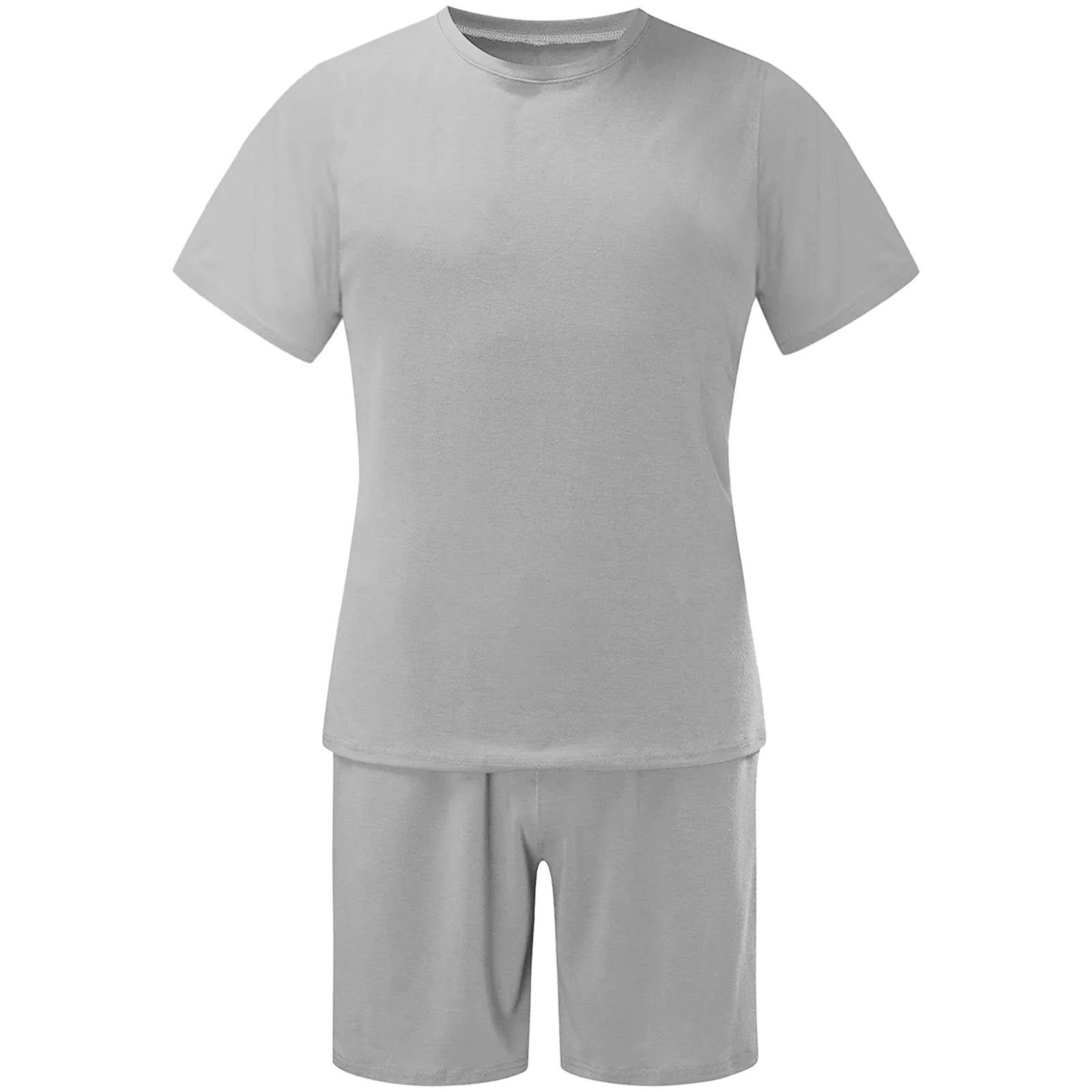 Mens Shorts Set Summer 2 Piece Outfits Casual Solid Shirt and Short Sets Athletic Sportswear Suit Sweatsuit Tracksuits