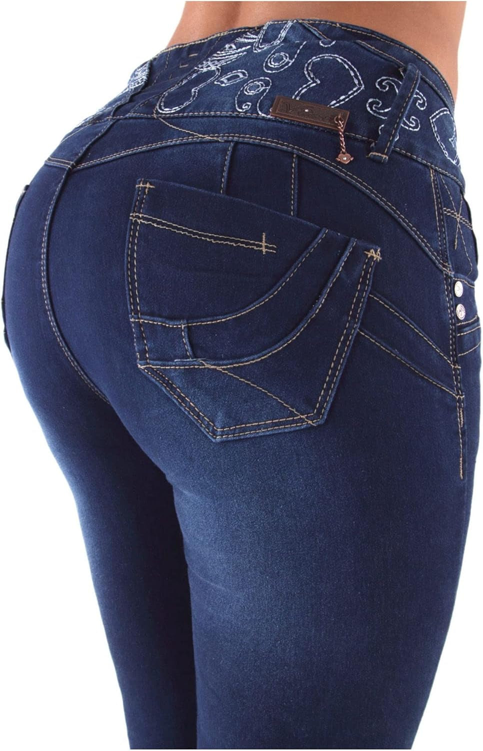 Plus/Junior Size Butt Lift Levanta Cola Mid Waist Fashion Skinny Denim Jeans