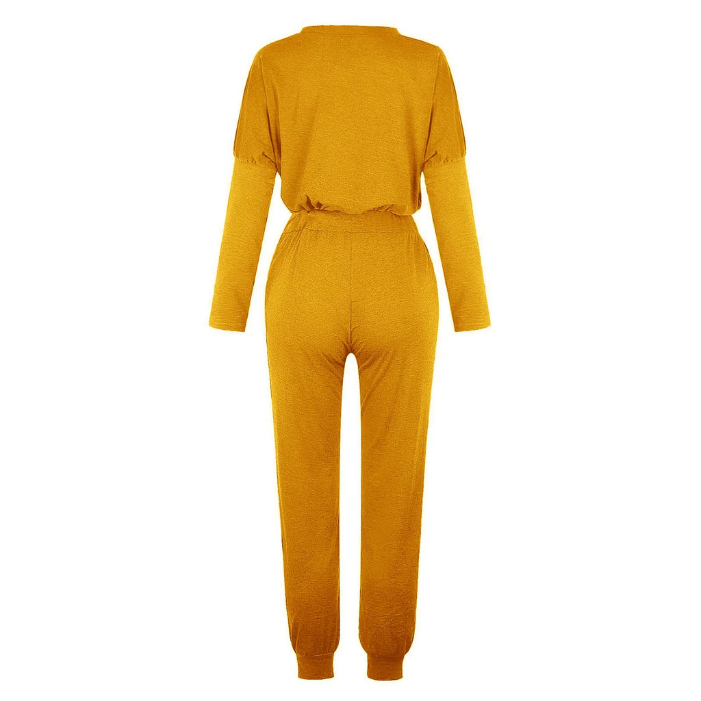 Daily Deals,Two Piece Outfits for Women Fall 2023,Womens Solid Color Sweatsuits Sets 2 Pieces Jogger Sets with Pockets Long Sleeve Jogging Sweat Suit