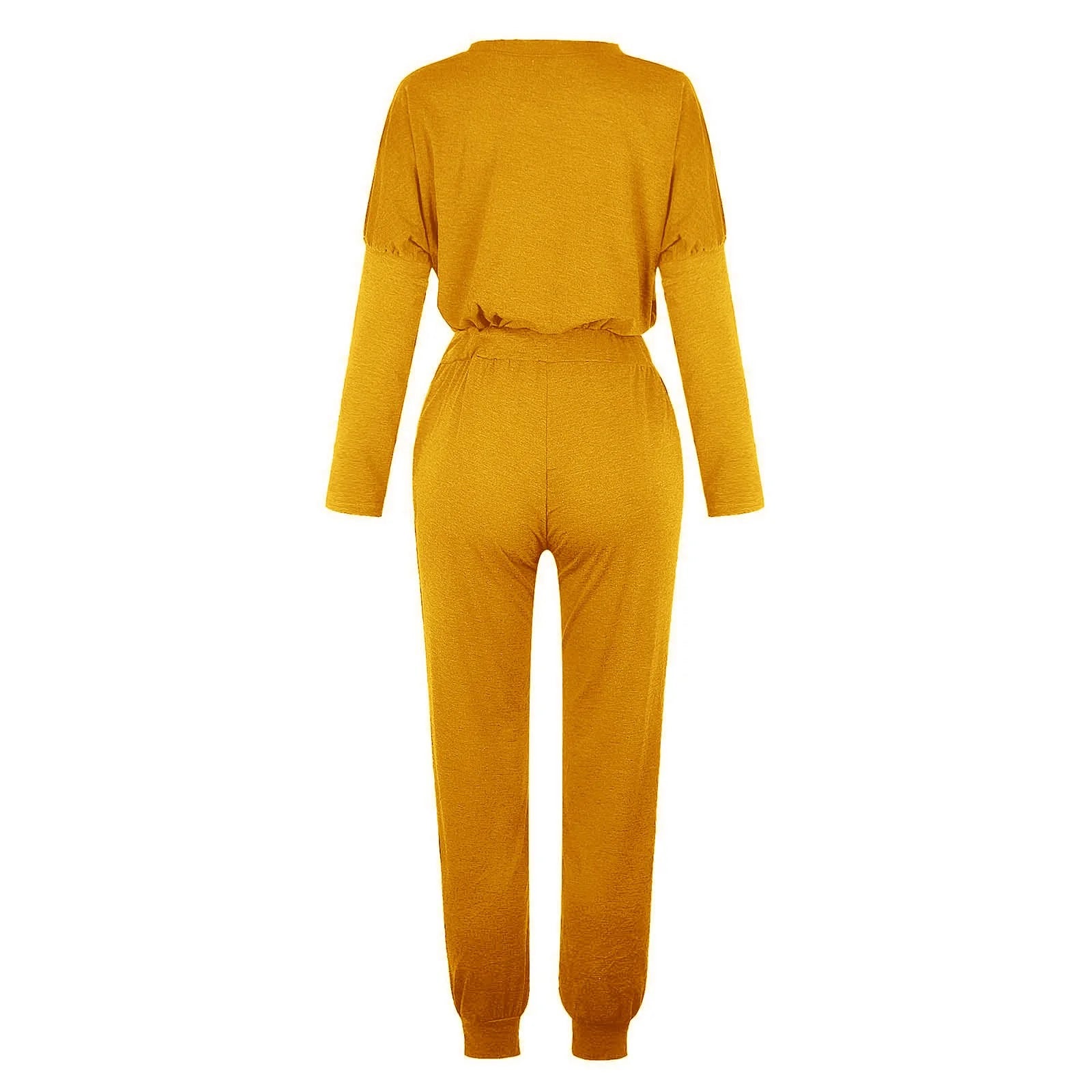 Daily Deals,Two Piece Outfits for Women Fall 2023,Womens Solid Color Sweatsuits Sets 2 Pieces Jogger Sets with Pockets Long Sleeve Jogging Sweat Suit