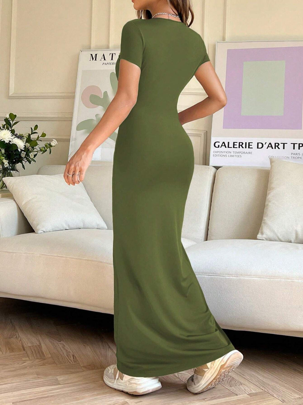 Short Sleeve Maxi Tee Dress
