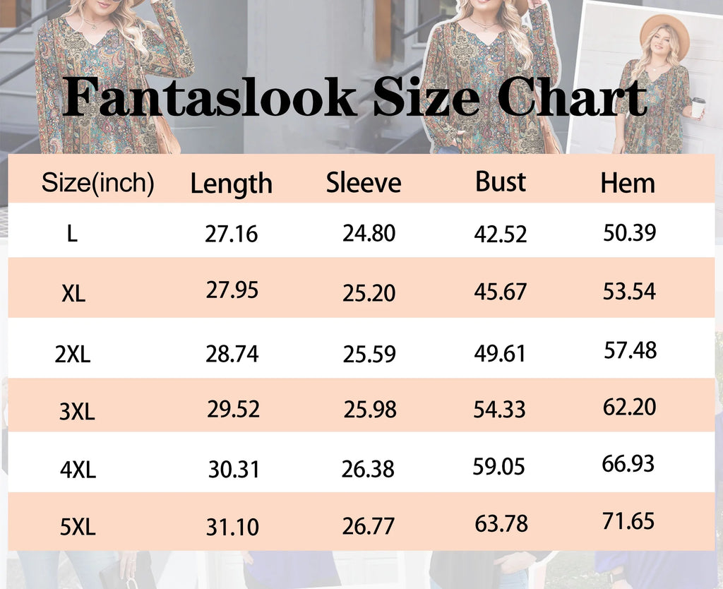 plus Size Womens Blouses Long Sleeve Floral Tunic Tops Henley Neck Flowy Fall Shirts