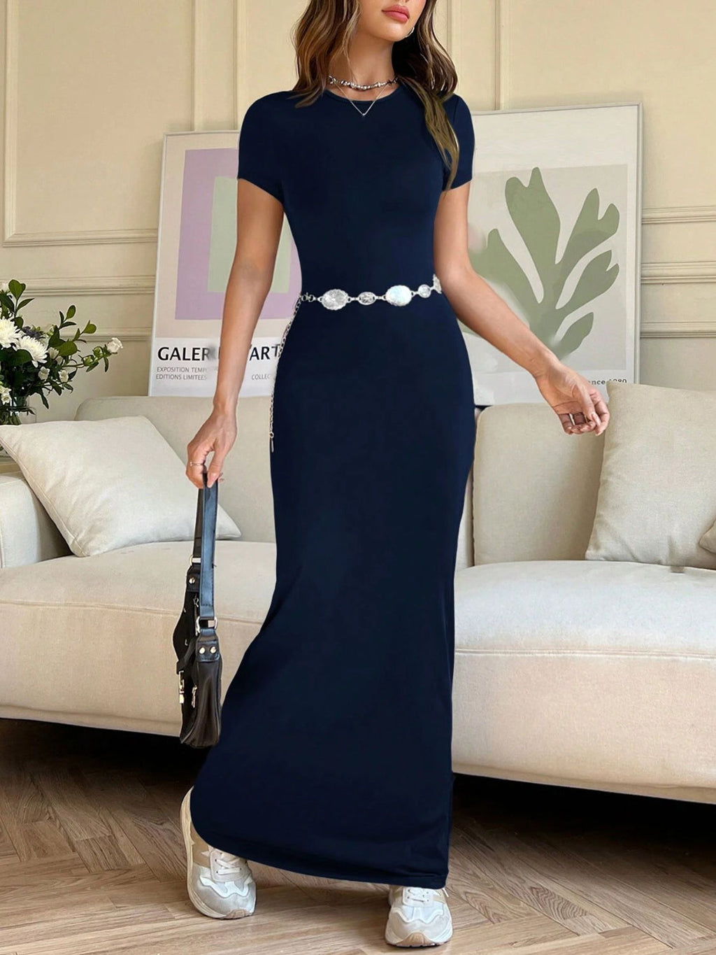 Short Sleeve Maxi Tee Dress