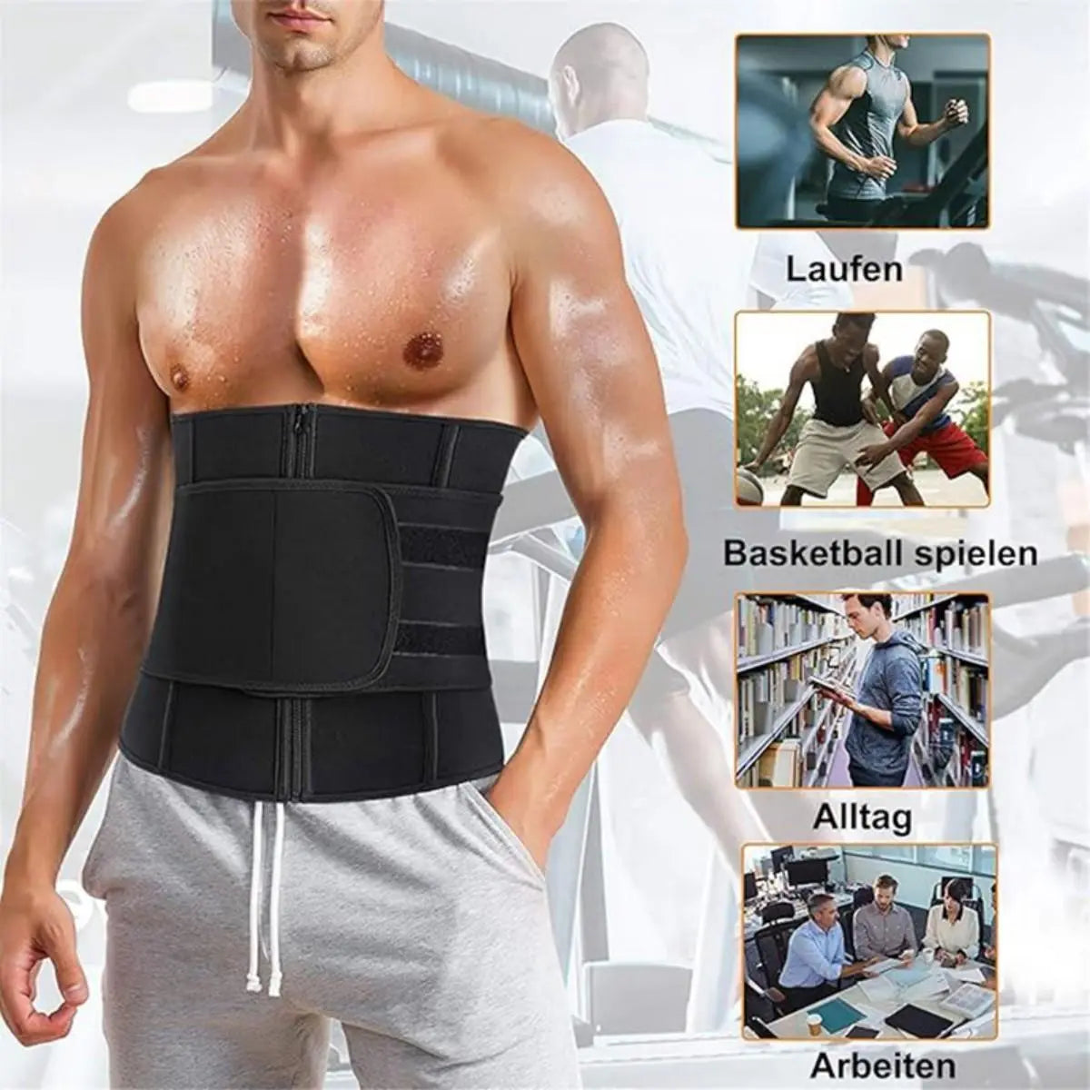 Heavy Duty Men'S Compression Waist Trainer - Firm Stomach Wrap for Fitness & Back Stability(Fits Snug. Size up If Needed.)