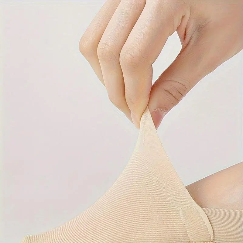 10 Pairs of Women'S Invisible Socks — Cotton Breathable, Ultra-Thin for Summer, Seamless, Silk-Like Finish, Silicone Anti-Slip, Moisture-Wicking Soles, Sweat-Wicking Socks, Women'S Essential Basics
