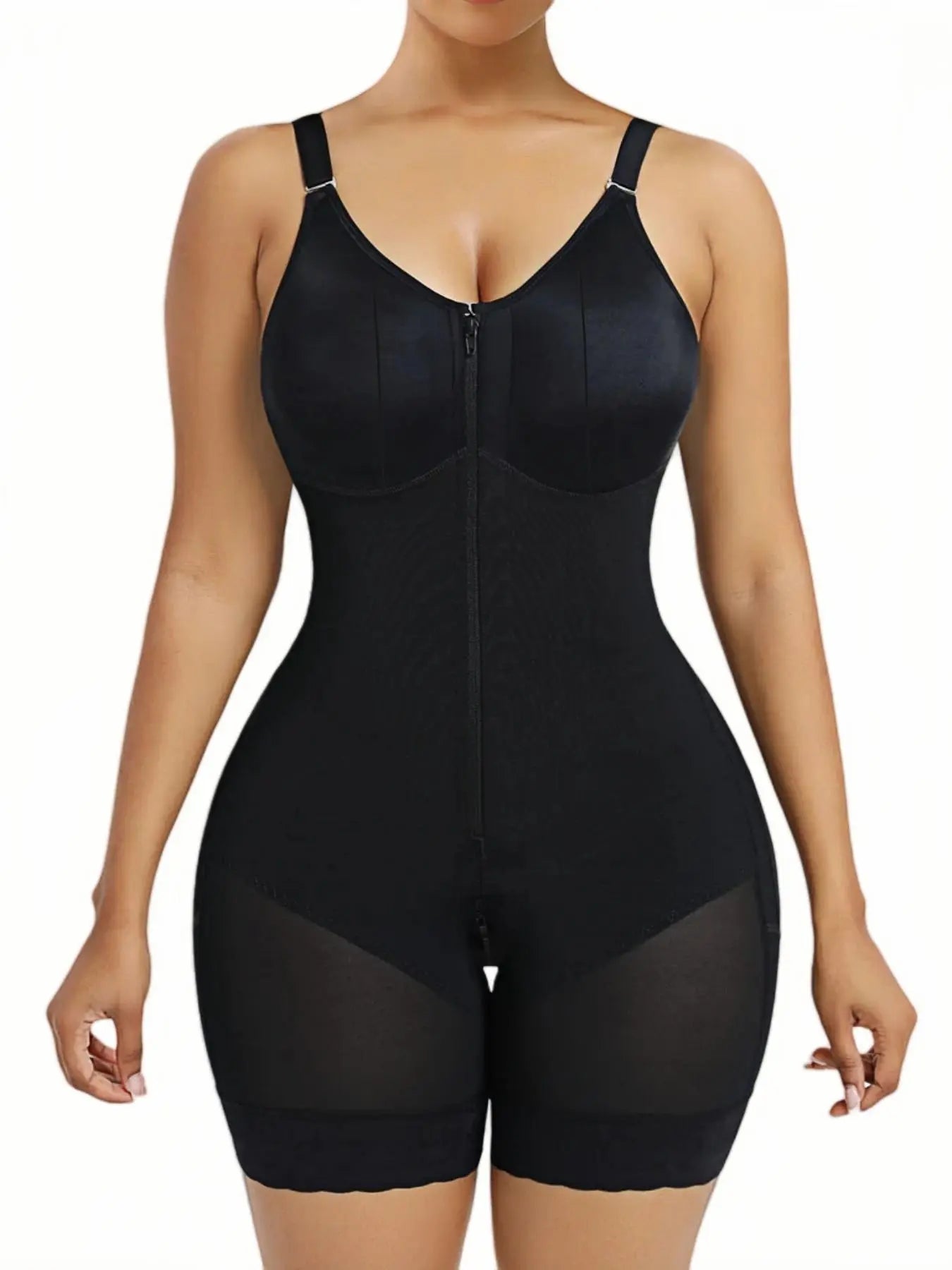  Luxe Curve 1 Count Women'S Colombianas Shapewear Bodysuit, Fajas, Tummy Control Butt Lifter Shaper with Zipper Crotch & Shoulder Strap, Womenswear, High-Elastic Jumpsuit, Firm Waist and Lift Buttocks Body Shaperwear, Suitable for Daily,Sport,Yoga