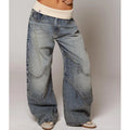 Baggy Wide-Leg Jeans Mit Rippbund & Urban Streetstyle