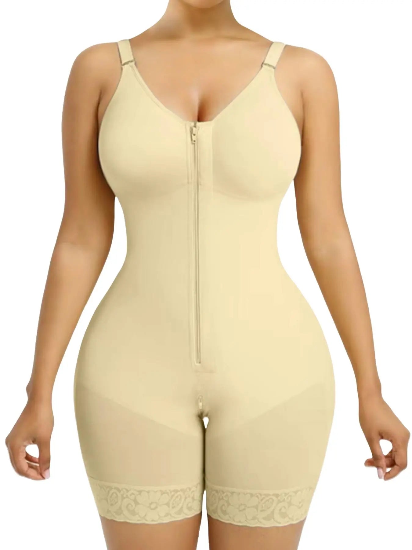  Luxe Curve 1 Count Women'S Colombianas Shapewear Bodysuit, Fajas, Tummy Control Butt Lifter Shaper with Zipper Crotch & Shoulder Strap, Womenswear, High-Elastic Jumpsuit, Firm Waist and Lift Buttocks Body Shaperwear, Suitable for Daily,Sport,Yoga