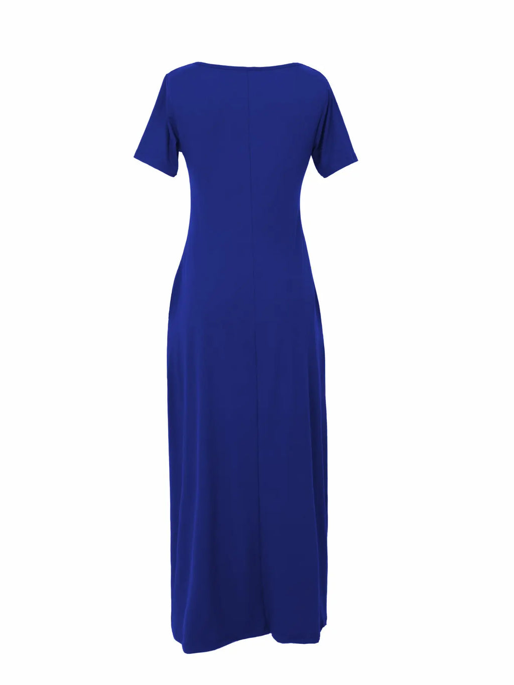 Women'S Long Fitted Coffee Dress, Large round Neck Short Sleeve Pocket Sleepwear, Casual Home Clothing Soft Fabric All Seasons Wear