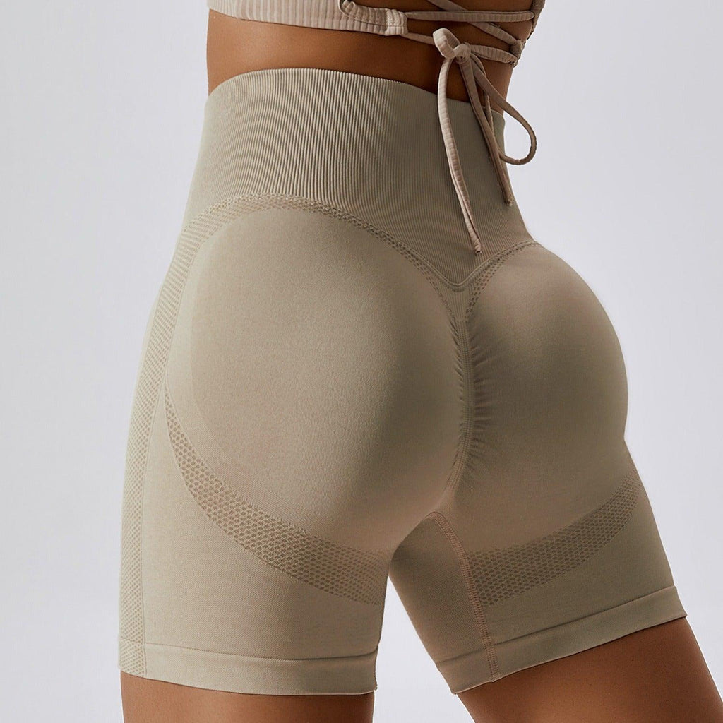 Country Girl High-Waisted Fitness Shorts | Butt Lifting & Ribbed Activewear for Yoga & Running