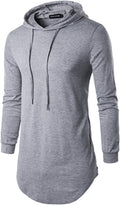 Mens Hipster Long Sleeve Side Zipper Hooded Shirt Pullover Sweatshirt