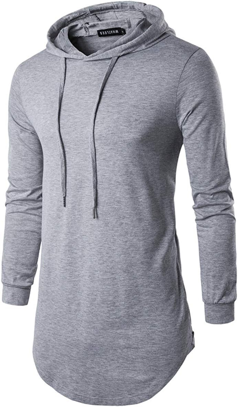 Mens Hipster Long Sleeve Side Zipper Hooded Shirt Pullover Sweatshirt