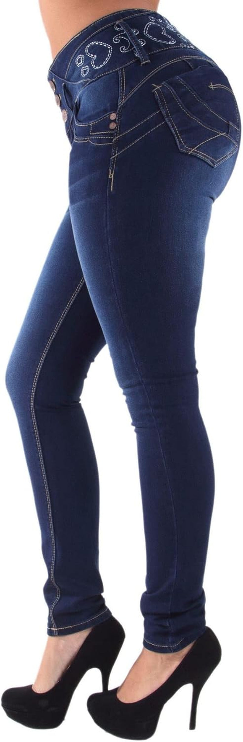 Plus/Junior Size Butt Lift Levanta Cola Mid Waist Fashion Skinny Denim Jeans