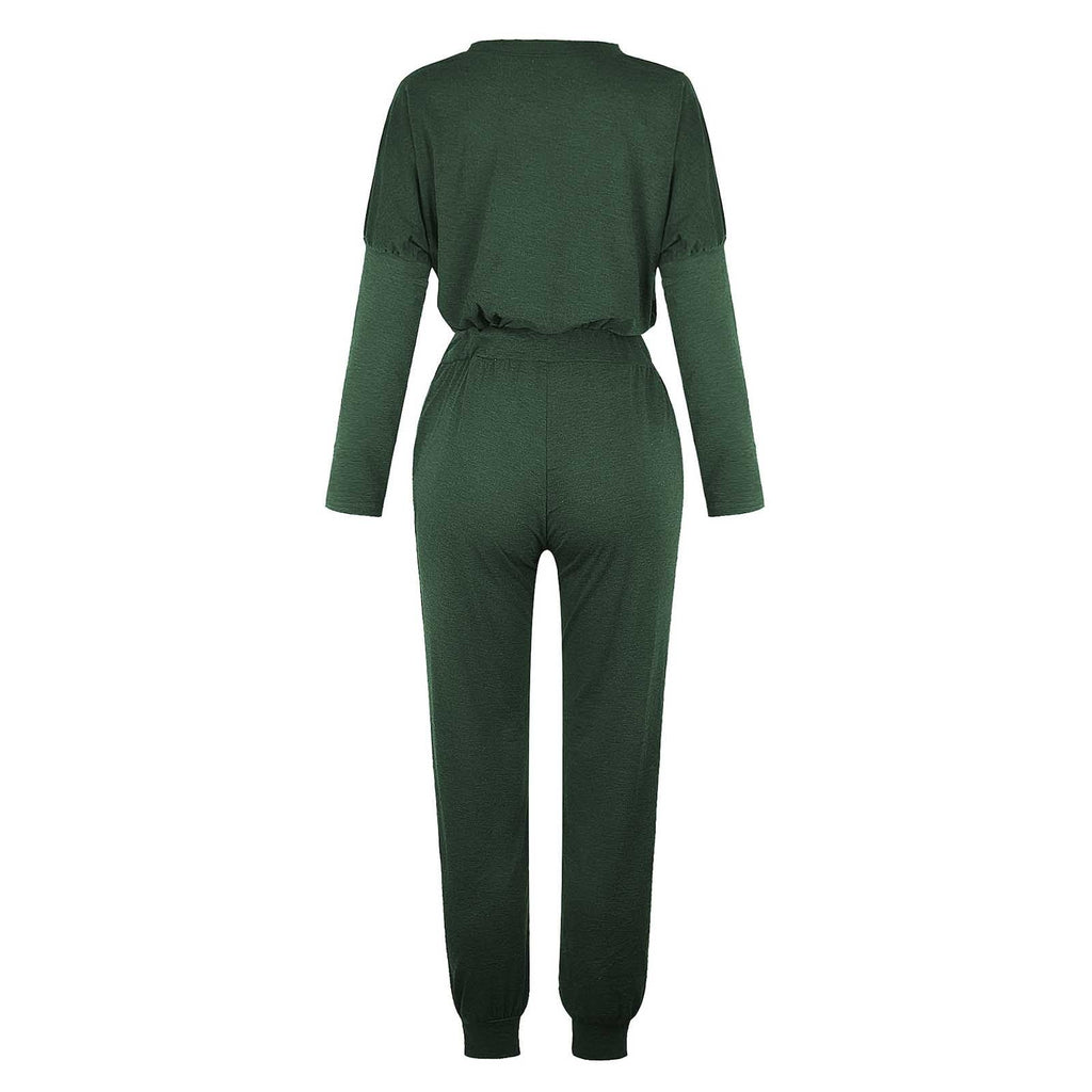 Daily Deals,Two Piece Outfits for Women Fall 2023,Womens Solid Color Sweatsuits Sets 2 Pieces Jogger Sets with Pockets Long Sleeve Jogging Sweat Suit