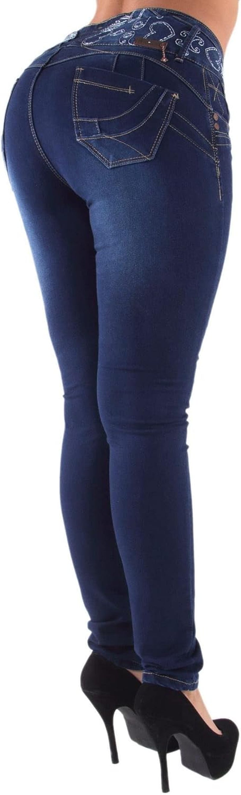 Plus/Junior Size Butt Lift Levanta Cola Mid Waist Fashion Skinny Denim Jeans