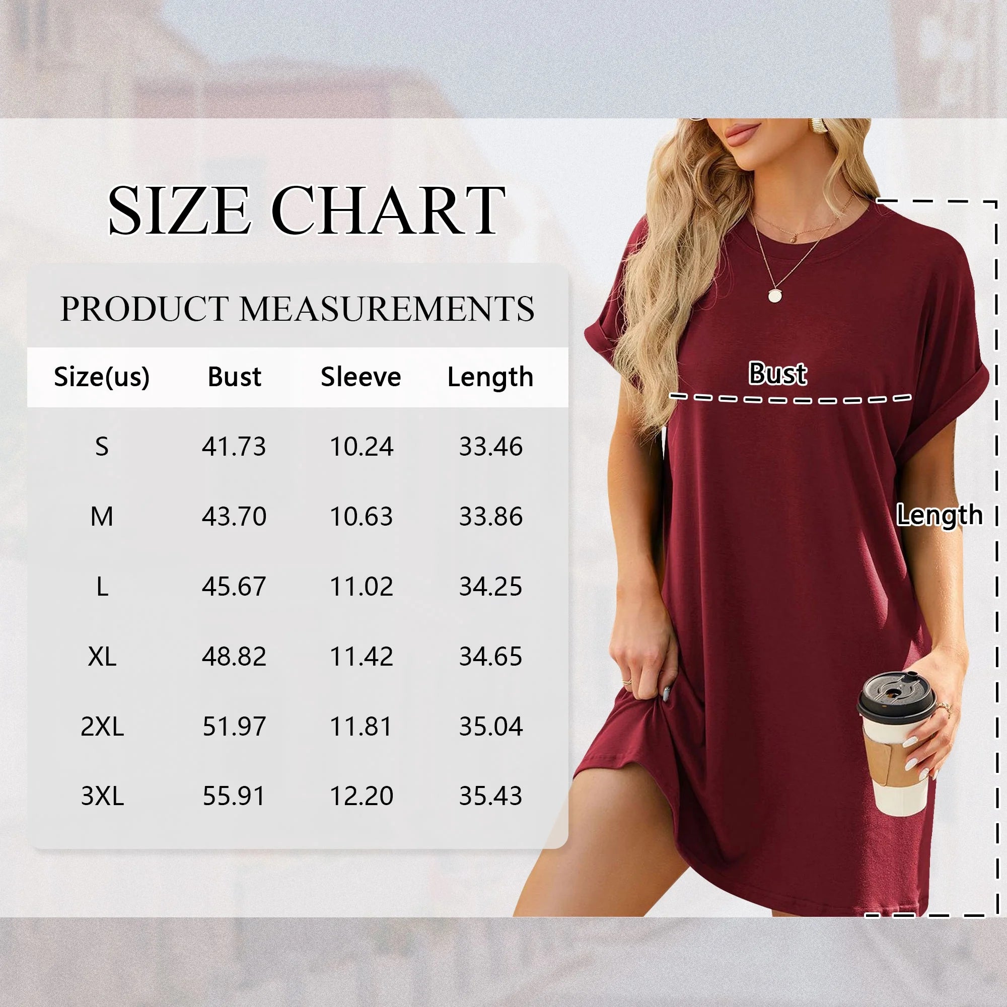 Women'S Summer Casual T Shirt Dresses Short Sleeve Tunic Swing Dress Pockets Loose Fit Sundress Solid Color Winered Size M