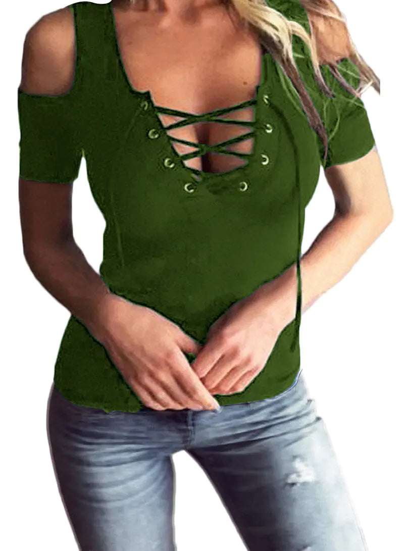 Women's Sexy Off-Shoulder Short Sleeve Top