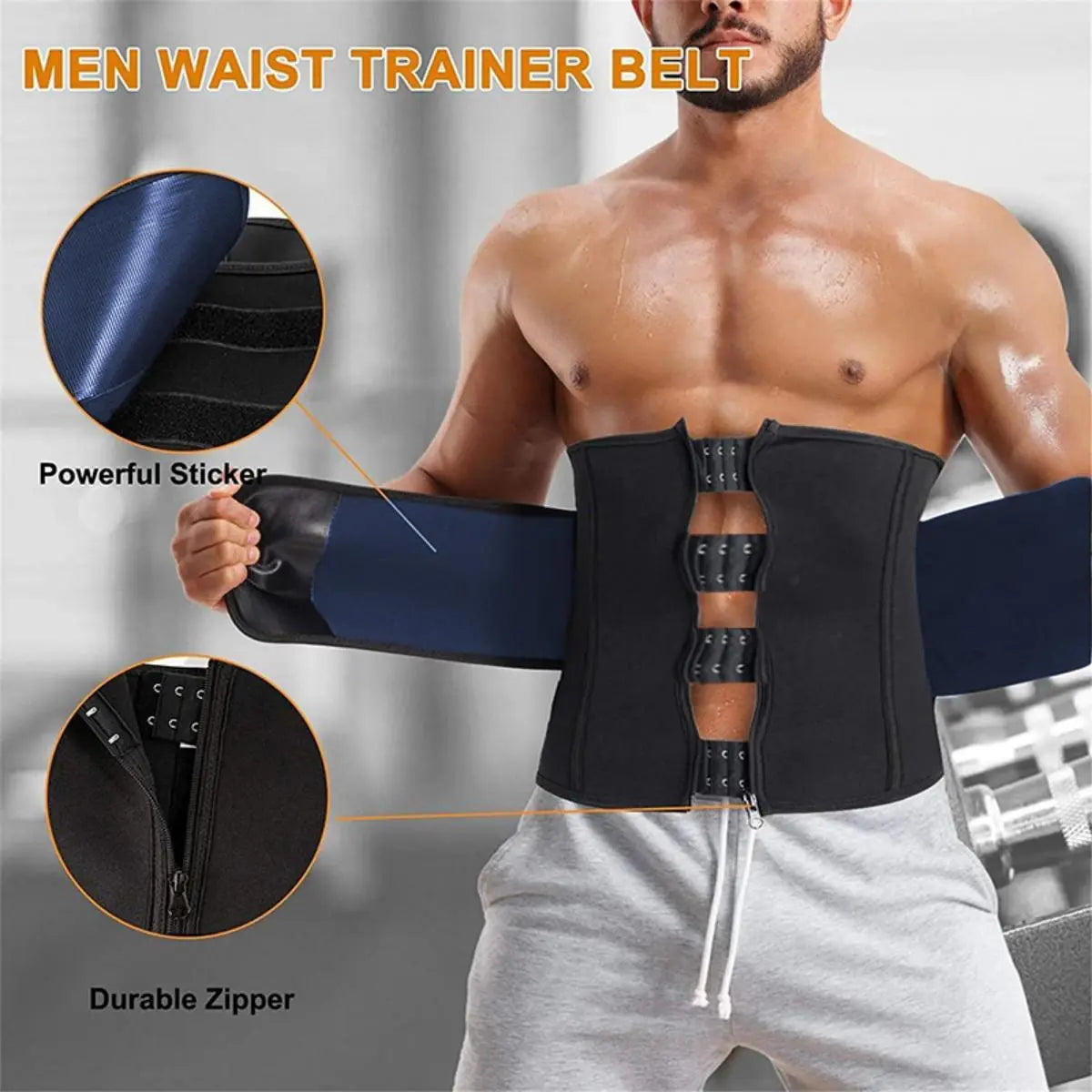 Heavy Duty Men'S Compression Waist Trainer - Firm Stomach Wrap for Fitness & Back Stability(Fits Snug. Size up If Needed.)