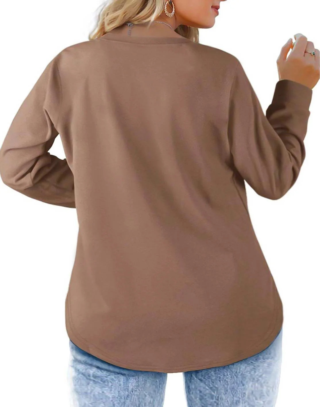 plus Size Sweatshirts for Women Crewneck Casual Tunic Tops Long Sleeve Shirts