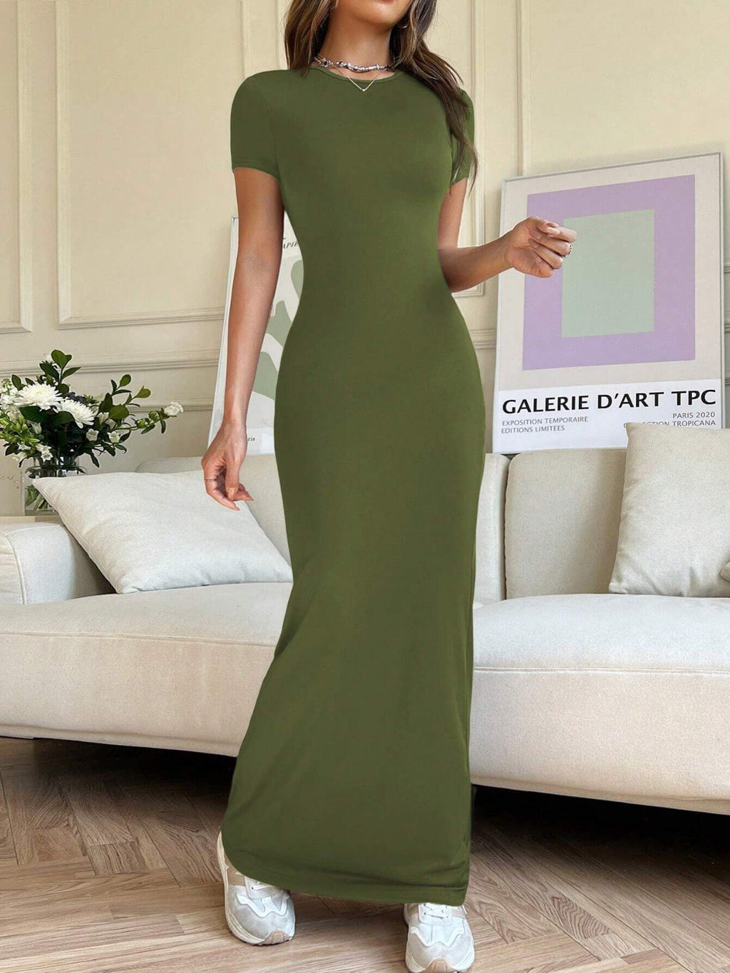 Short Sleeve Maxi Tee Dress