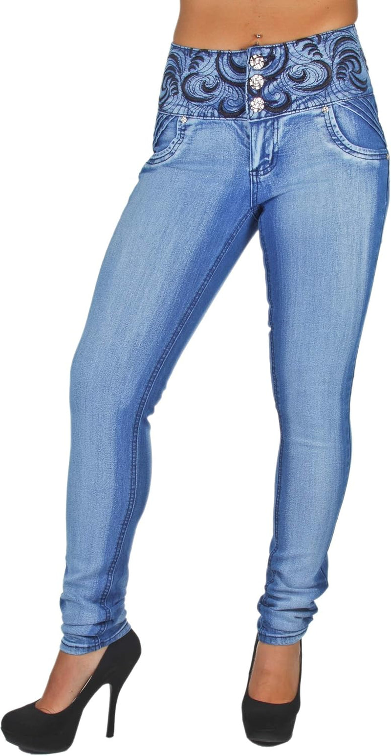 Plus/Junior Size Mid Waist Colombian Design Butt Lift Skinny Jeans