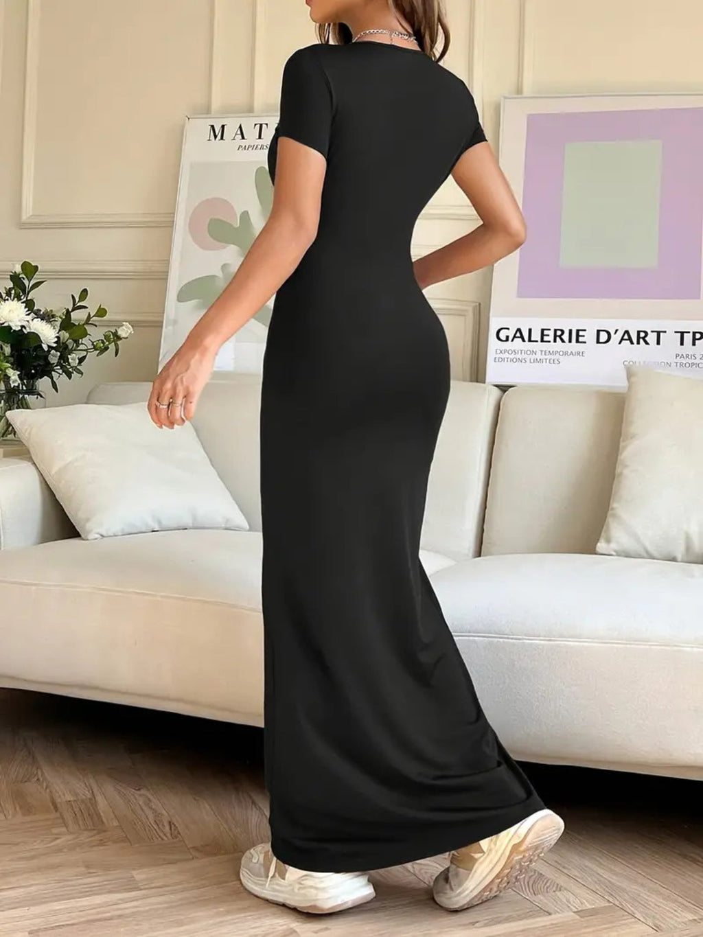 Short Sleeve Maxi Tee Dress