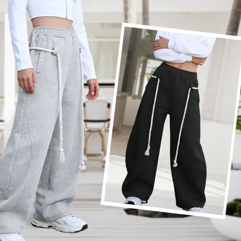 SCUSTY Baggy Barrel Sweatpants Wide Leg Pants for Women Casual Elastic Waist Unisex Lantern Trouser Pants