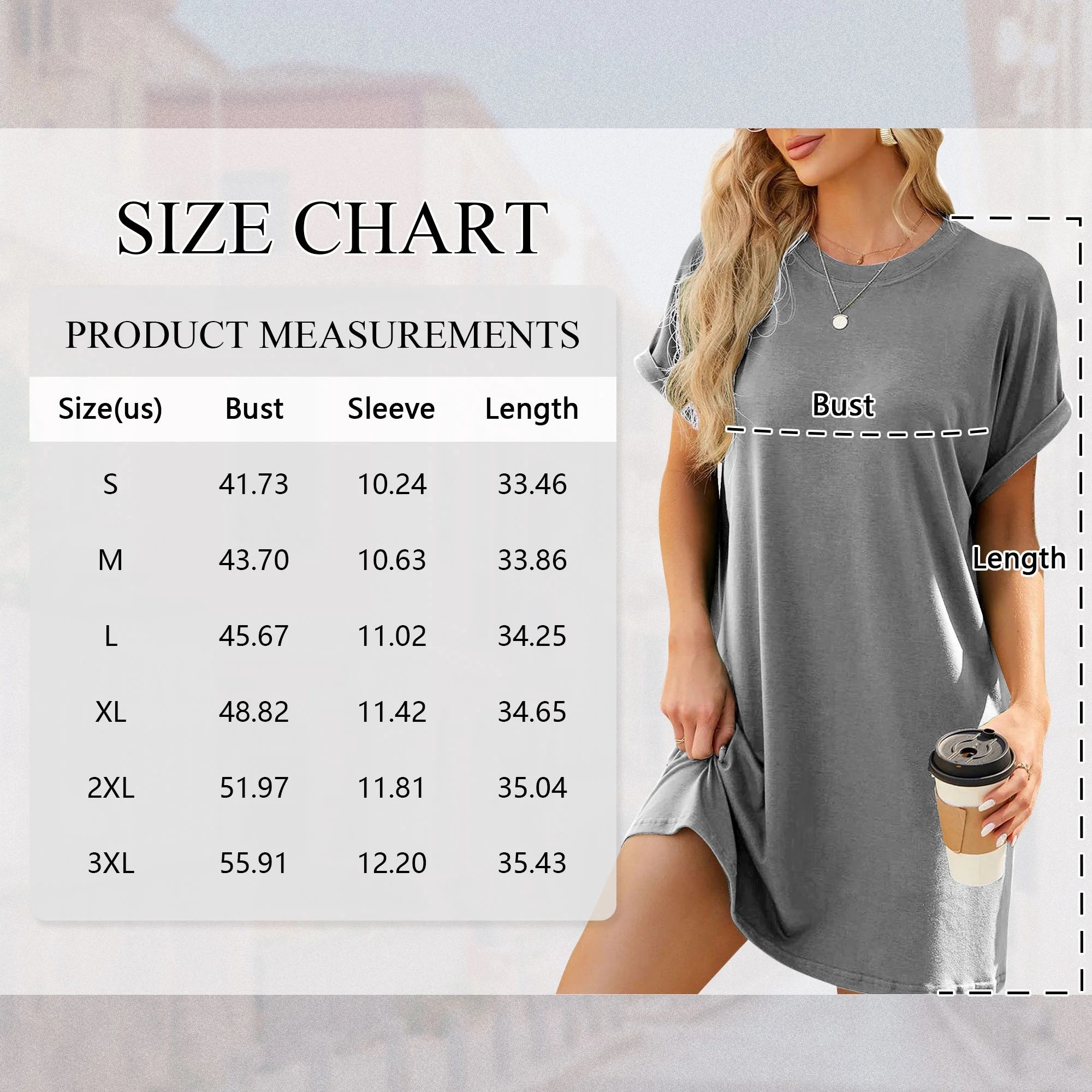 Women’S Summer Short Sleeve T-Shirt Dress Casual Loose Slit Beach Mini Dress Tunic Tops Womens Clothes Solid Color Lightgray plus Size XXL