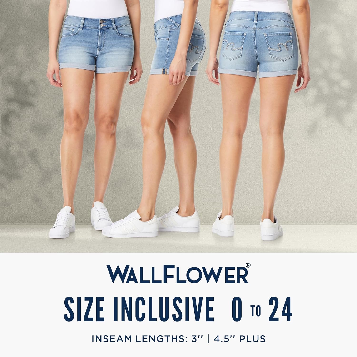 Women'S Ultra Denim Shorts Mid-Rise Insta Soft Juniors (Standard and Plus), Sizes 0-24