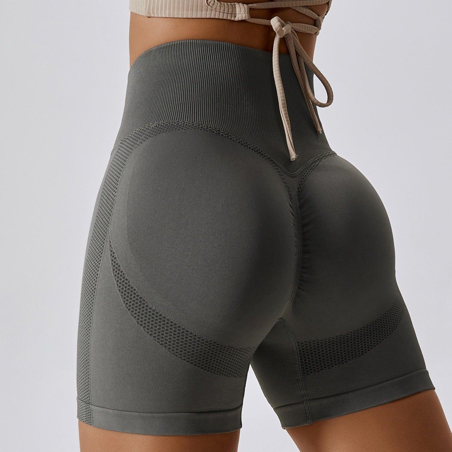 Country Girl High-Waisted Fitness Shorts | Butt Lifting & Ribbed Activewear for Yoga & Running