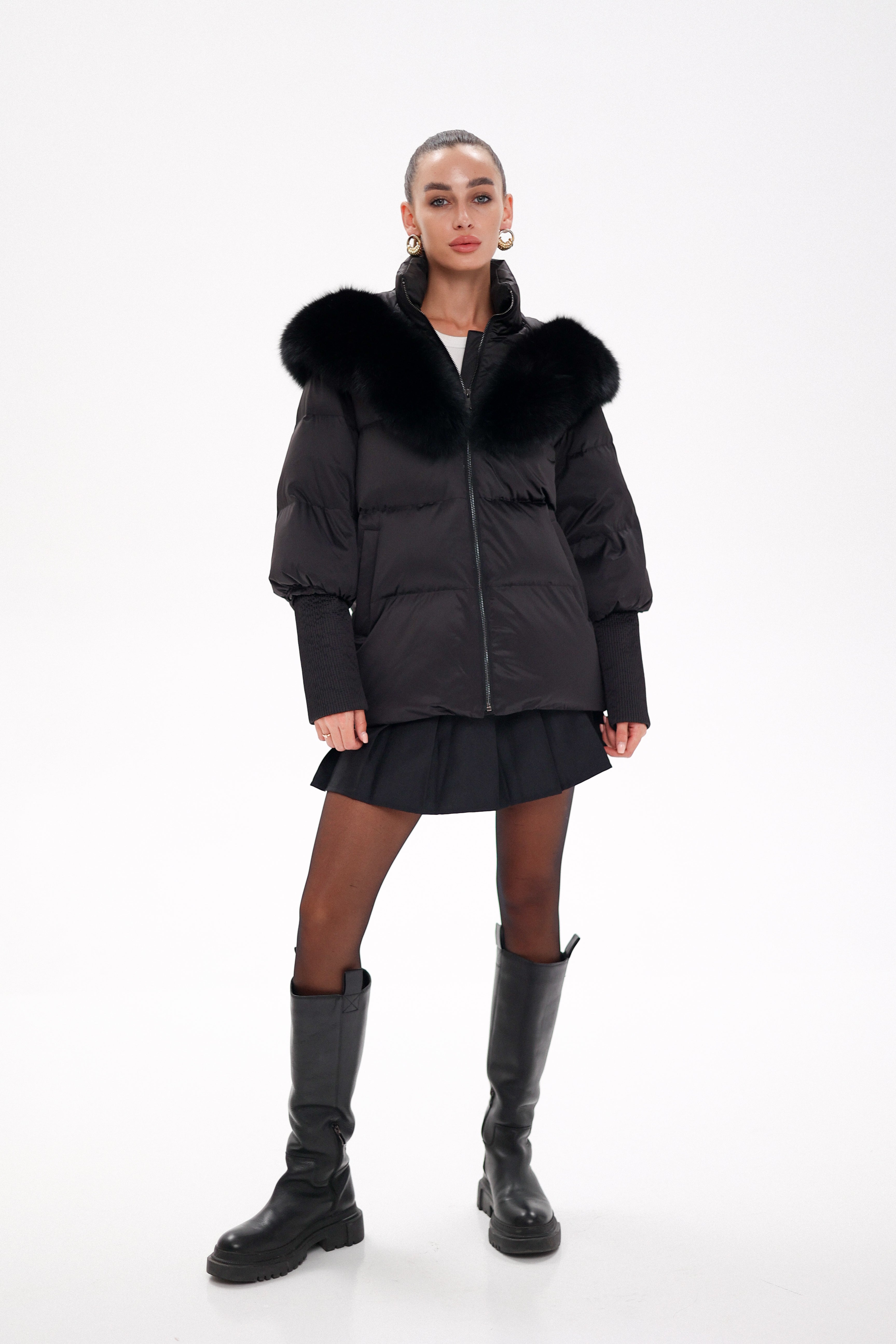 Amanda Genuine Fur Trim Down Fill Coat