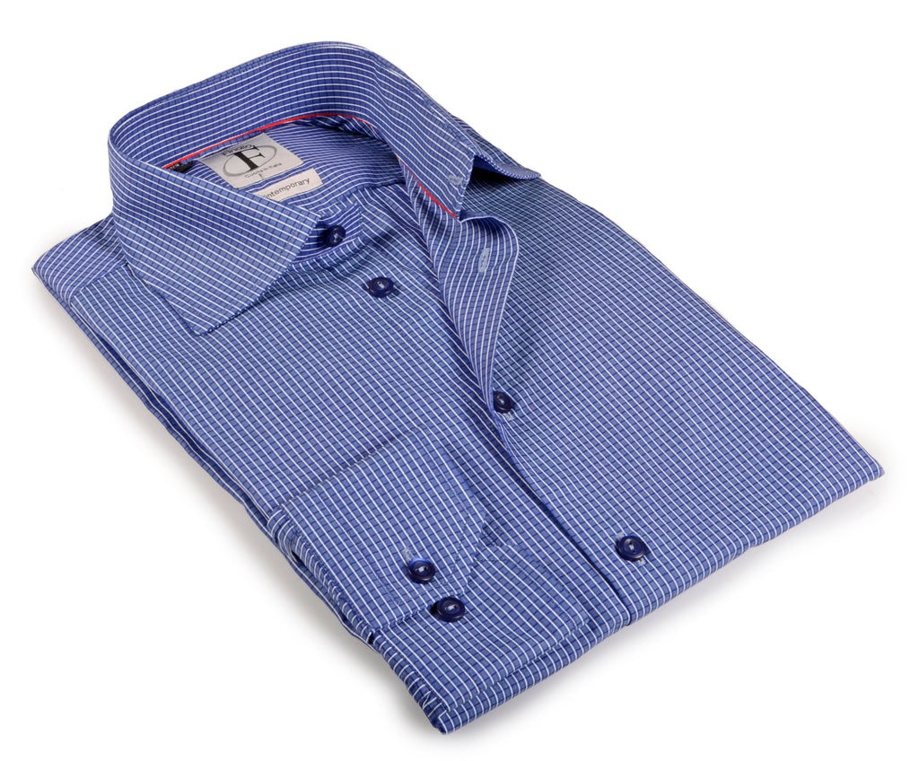 Made in Italy Dress Shirts// Navy Check - contemporary fit- Final Sale