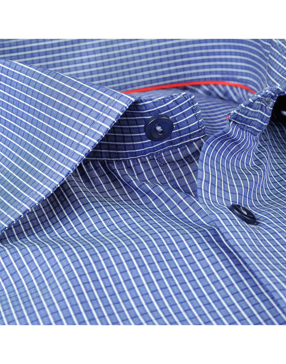 Made in Italy Dress Shirts// Navy Check - contemporary fit- Final Sale