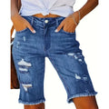 Women Chic Slim Fit Thin Shorts Lady Ripped Designer High Waist Denim Shorts