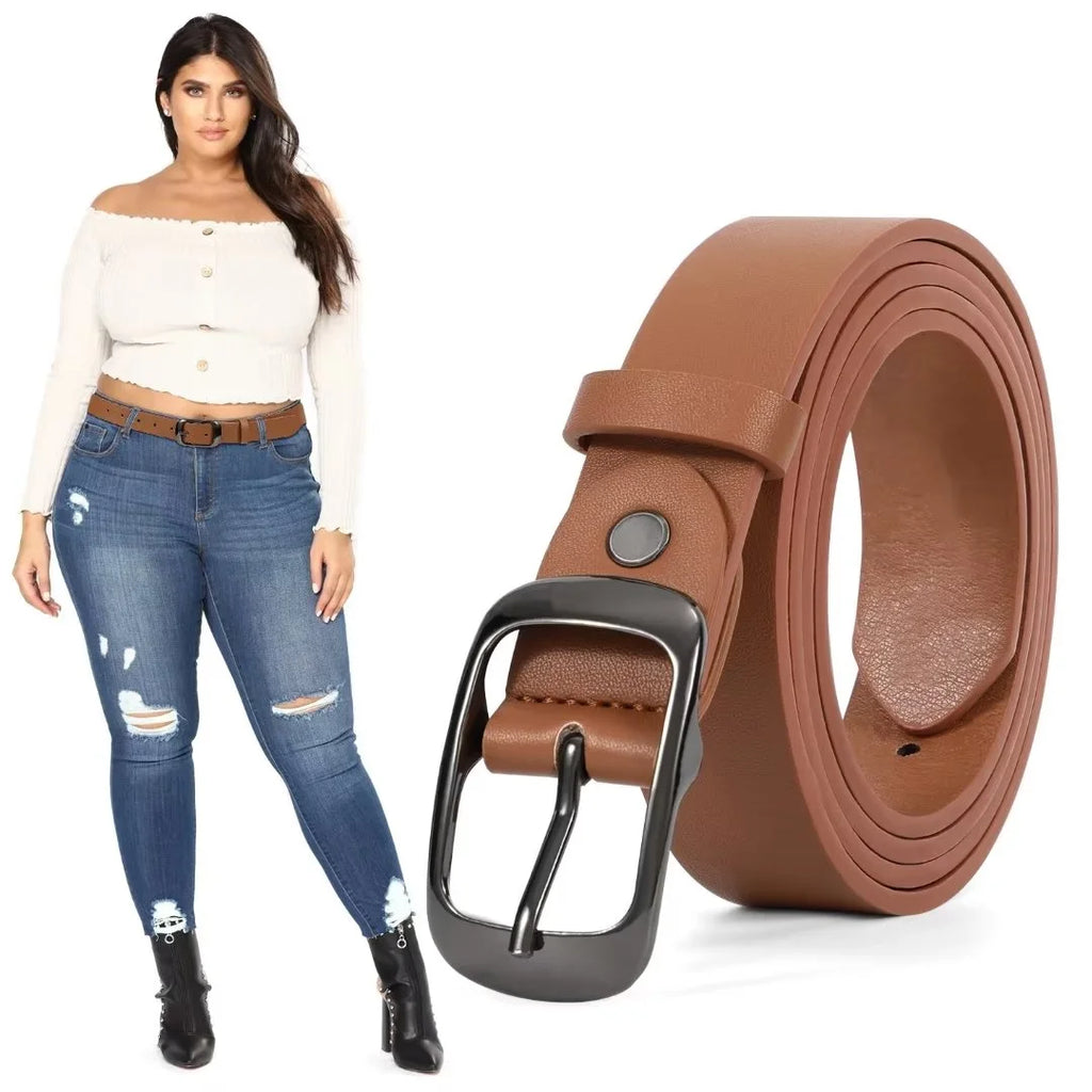 Leather Belts for Women plus Size Brown Belt for Jeans Pants Dresses