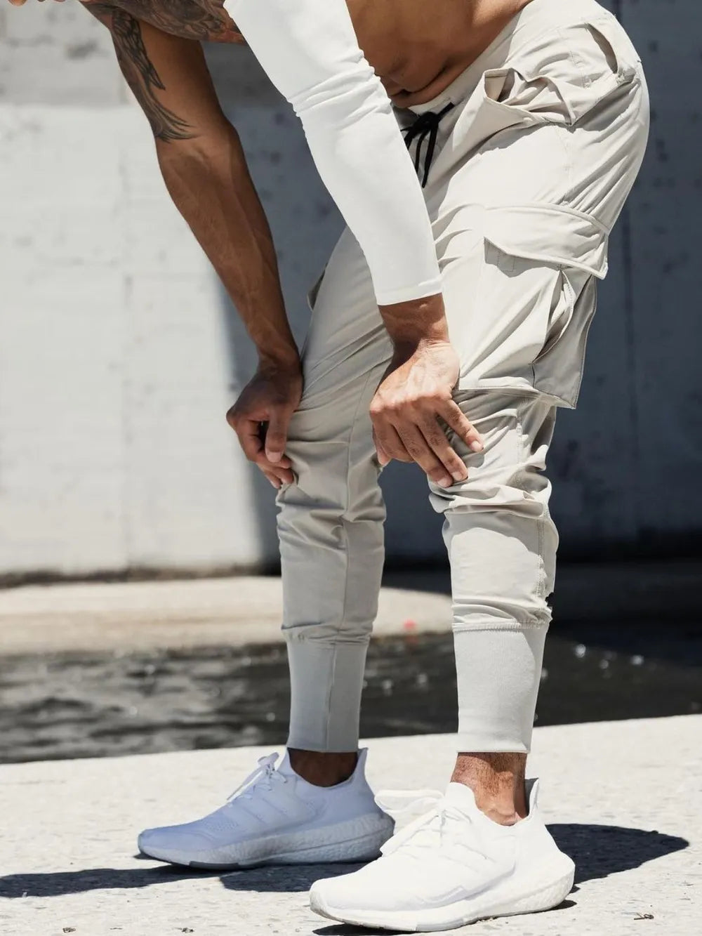 Men's Plus Size Drawstring Joggers with Pockets