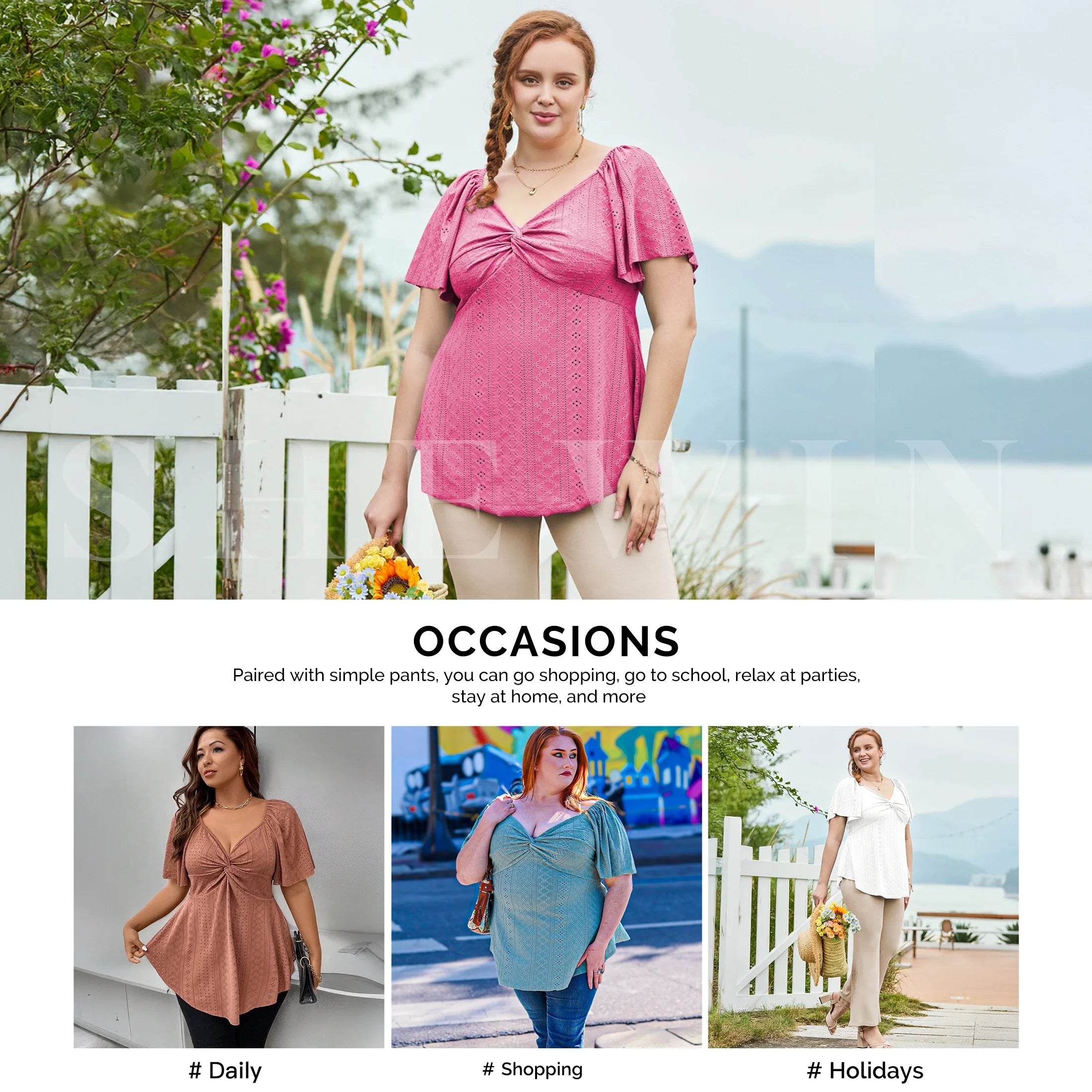 plus Size Tops for Women Short Sleeve Shirts Hollow Out Basic V Neck Summer Tshirts High Elasticity Casual Tunics