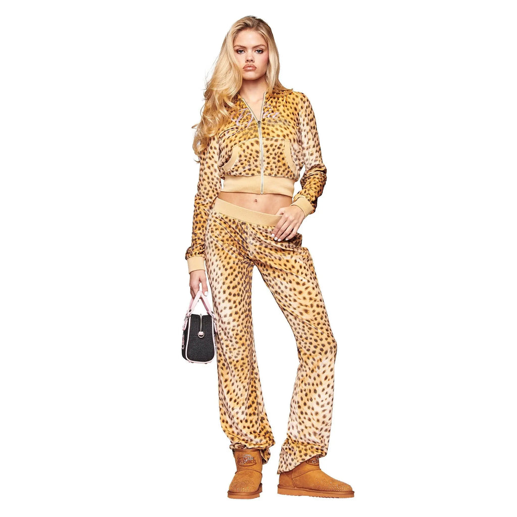 I.AM.GIA X VON DUTCH KAMERON VELOUR JACKET - LEOPARD