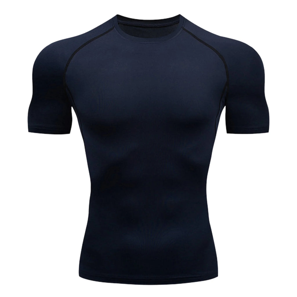 Athletic Workout Shirts for Men, Mens Summer Leisure Sports T Shirt Fashion Lapel 3D Gradient Short Sleeved round Neck T Shirt Men Compression Shirt Men, Mens Shirts Blue M