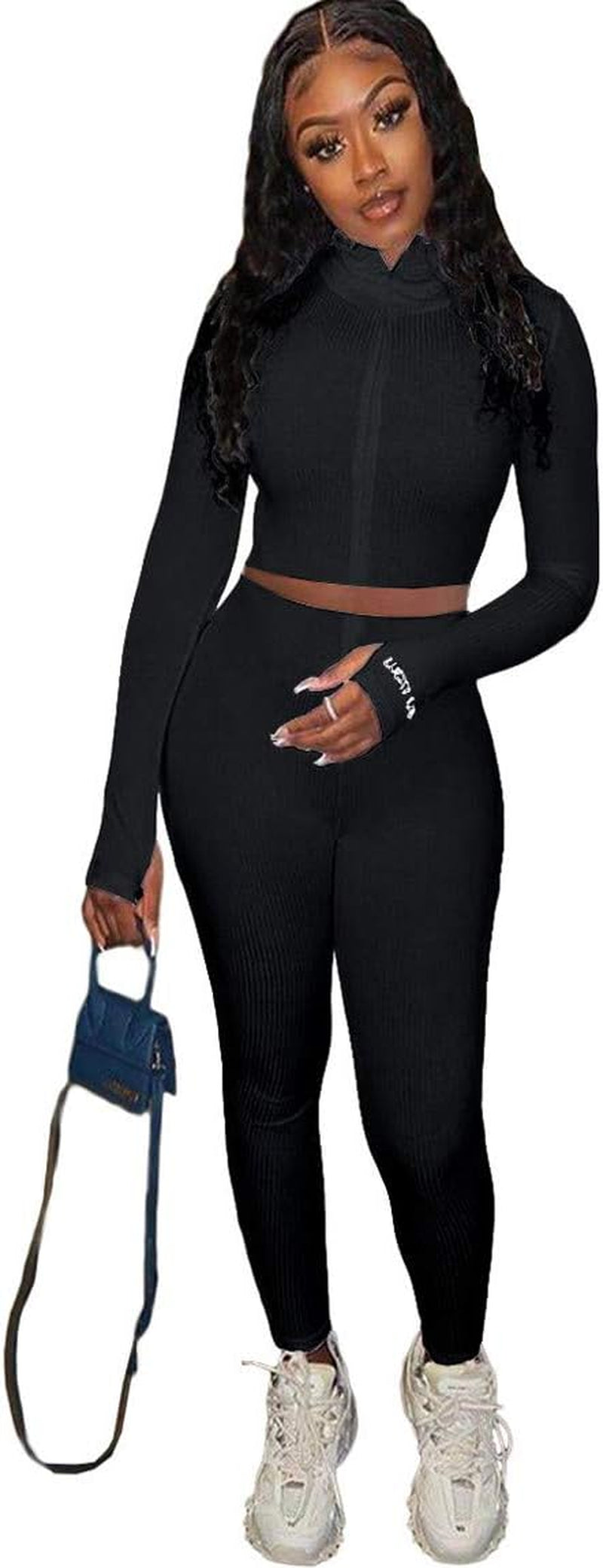 Women Embroidery Zipper High Neck Long Sleeve Bodycon Jumpsuit Shorts Rompers Party Clubwear Outfits Bodysuit (Black-2, XL)