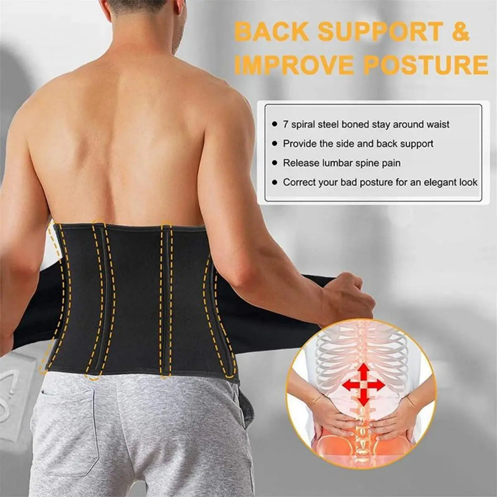 Heavy Duty Men'S Compression Waist Trainer - Firm Stomach Wrap for Fitness & Back Stability(Fits Snug. Size up If Needed.)