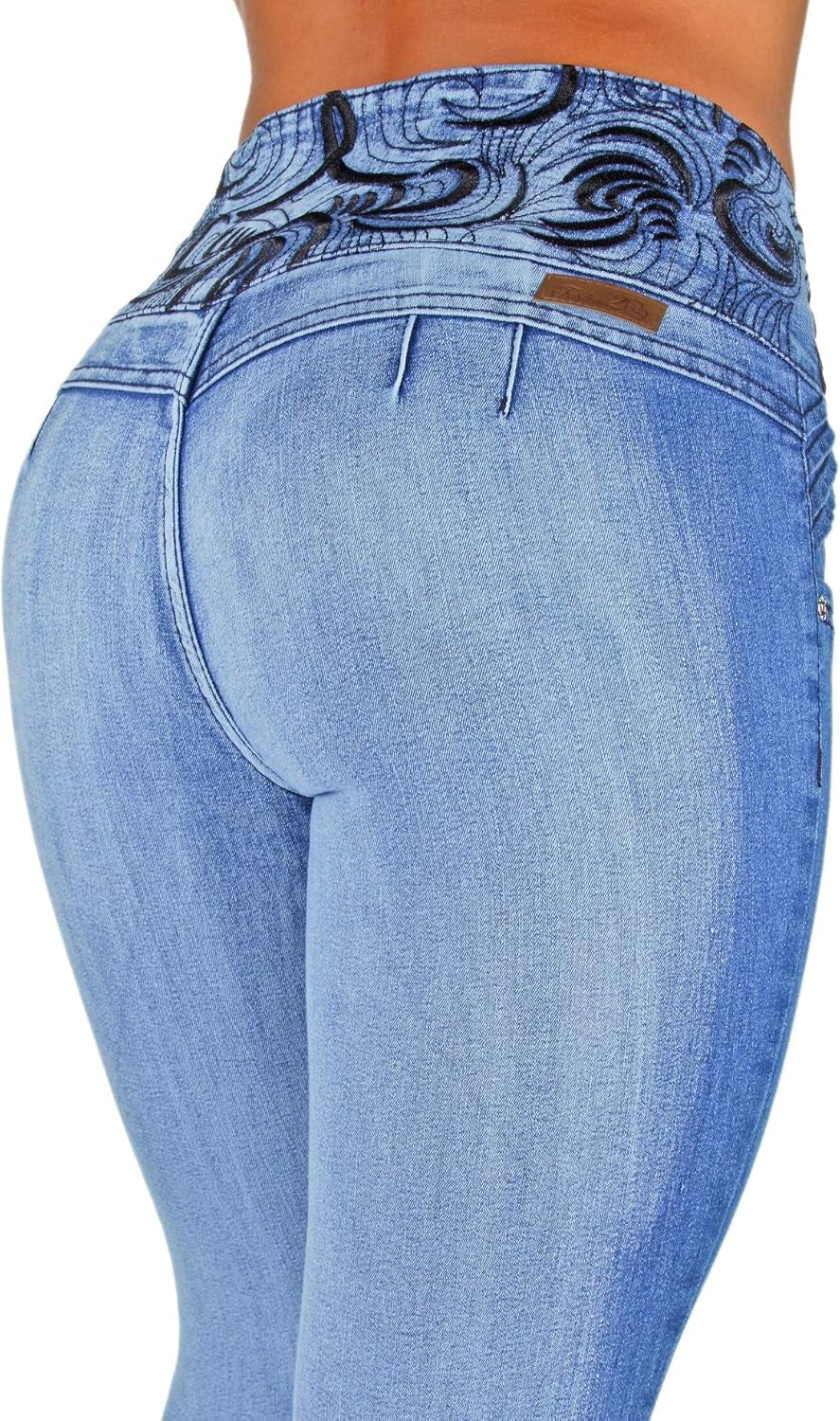 Plus/Junior Size Mid Waist Colombian Design Butt Lift Skinny Jeans