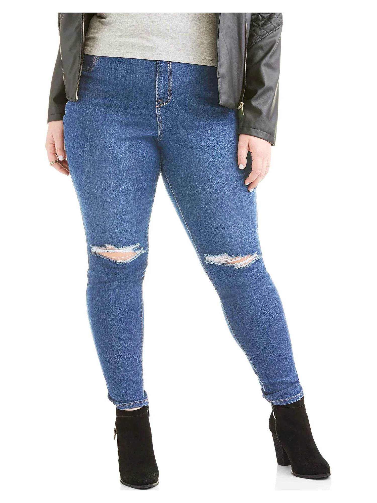 Women'S plus Destructed Skinny Jeans, Sizes 16-26