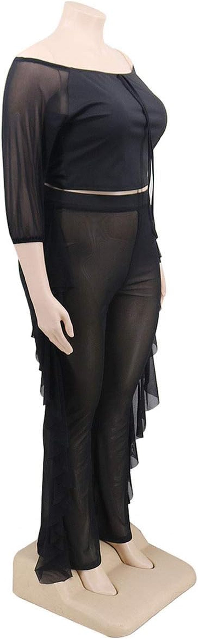 Women'S Sexy plus Size See through Jumpsuit Sheer Mesh Bodycon Floral Jumpsuit plus Size Clubwear Rompers