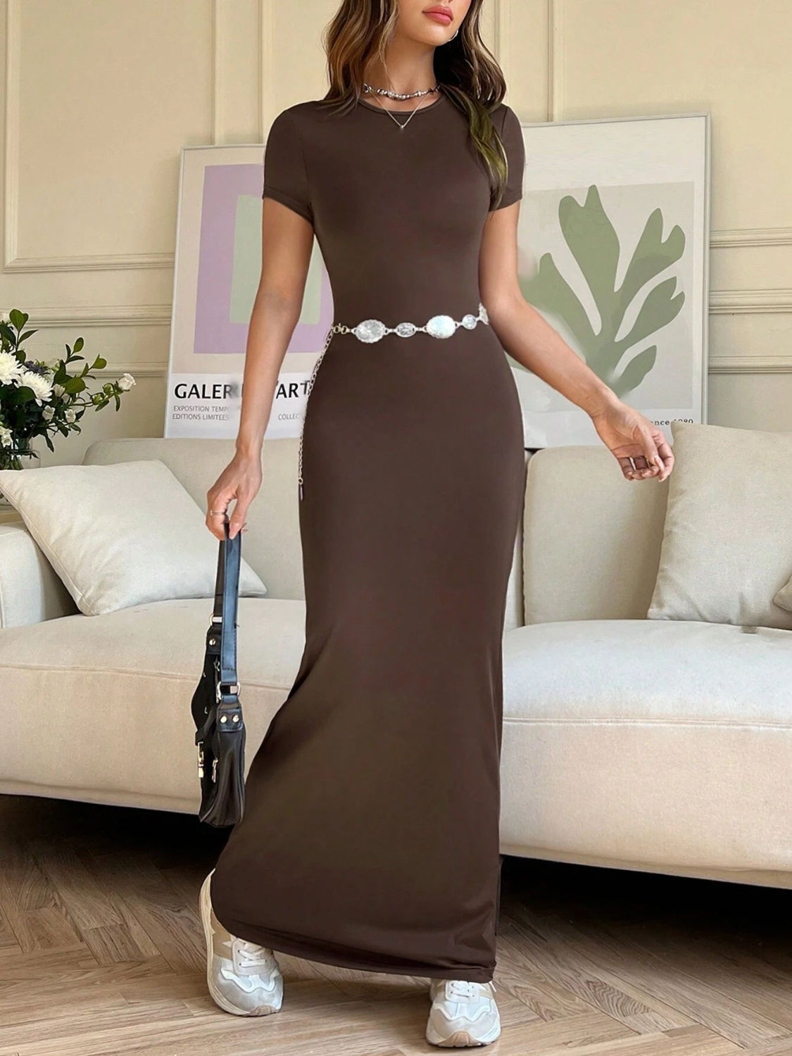 Short Sleeve Maxi Tee Dress