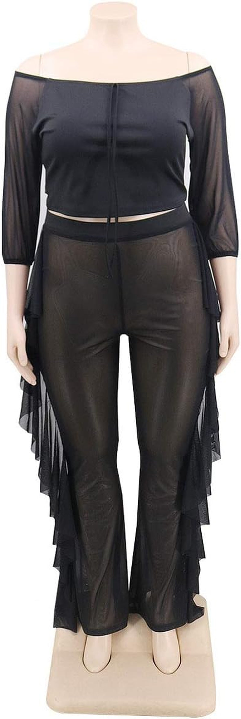 Women'S Sexy plus Size See through Jumpsuit Sheer Mesh Bodycon Floral Jumpsuit plus Size Clubwear Rompers